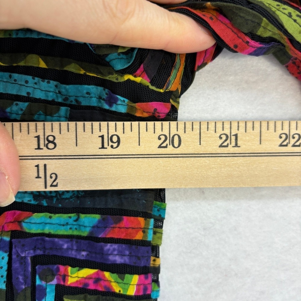 Vintage Chico's Artsy Jacket MEDIUM Multicolor Abstract y2k Festival Open Front - Picture 11 of 13